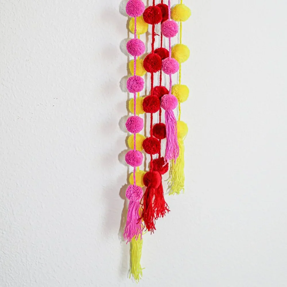 Mexican Handmade Colorful PomPoms‎ Decorative Garland Home Party Festive Decor